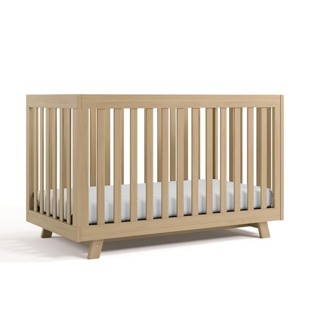 Storkcraft Beckett 3-in-1 Convertible Crib (Driftwood) – GREENGUARD Gold Certified, Fits Standard Crib Mattress, Converts to Toddler Bed and Daybed, 4 Mattress Heights, Grow-with-Me Design