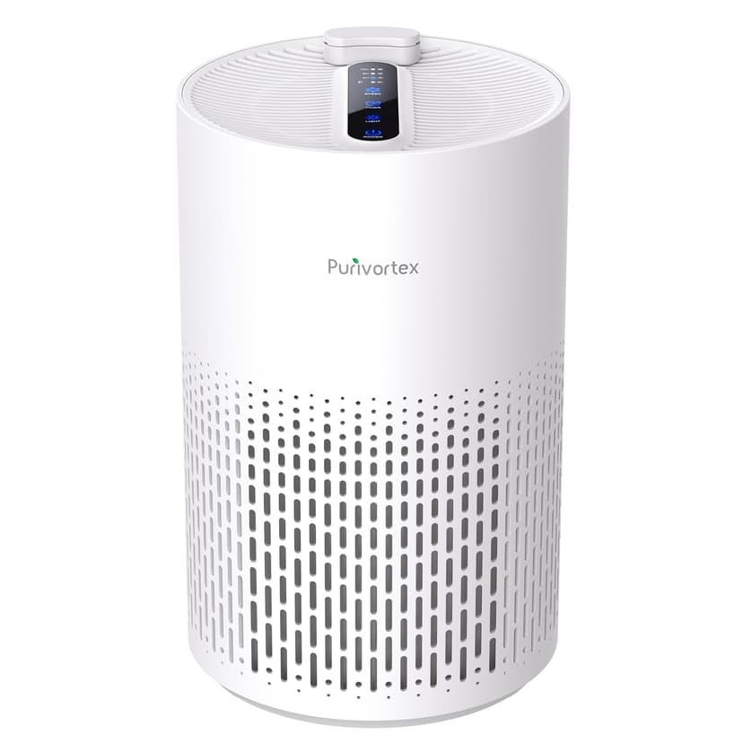 Purivortex Air Purifiers for Home, Quiet HEPA Air Filter for Pollen, Smoke, Dust, Pet Dander, Odor, Hair, Covers Up to 880 Sq Ft (Model: PX500 White with Fragrance Sponge)