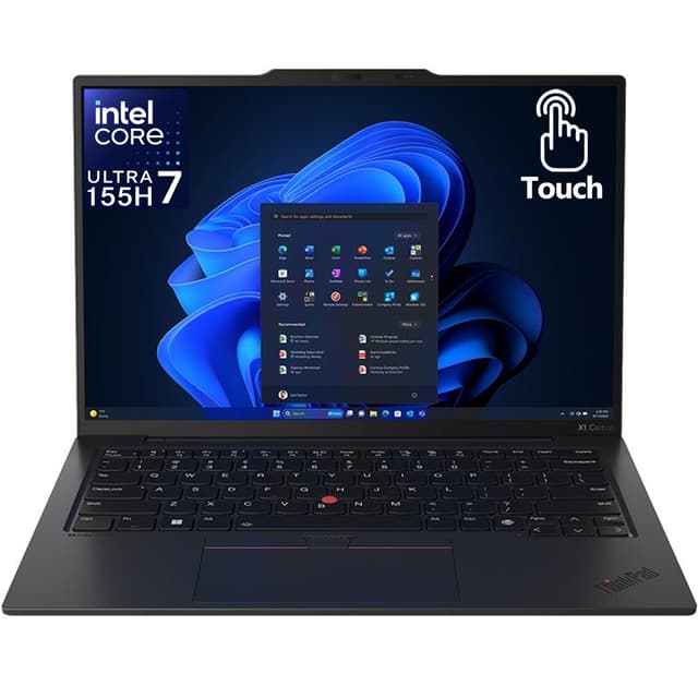 Lenovo Gen 12 ThinkPad X1 Carbon Laptop with Intel Ultra 7 155H Processor, 14" WUXGA 100% sRGB Touchscreen, 32GB DDR5 RAM, 1TB Gen4 Performance SSD, FHD+ IR+ RGB Camera, and Windows 11 Pro