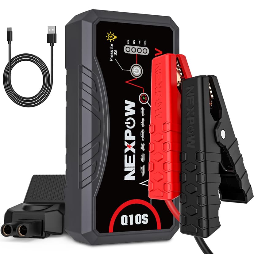NEXPOW 3000A Peak Car Jump Starter for Up to 9.0L Gas and 7.0L Diesel Engines, 12V Portable Battery Booster Pack with QC3.0 Fast Charging, Lithium Jump Box for Truck SUV Motorcycle with LED Flashlight