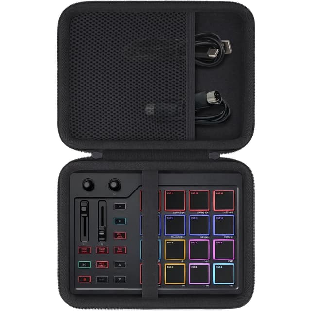 Baval Hard Carrying Case for Donner STARRYPAD MIDI Pad Beat Maker Machine DPD-16, Protective EVA Storage Case with Mesh Pocket, Shockproof Portable Bag for Music Production & Travel