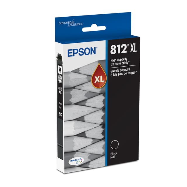 EPSON 812 DURABrite Ultra Ink High Capacity Black Cartridge (T812XL120-S) Works with WorkForce Pro WF-7310 ,7820, 7840, EC-C7000