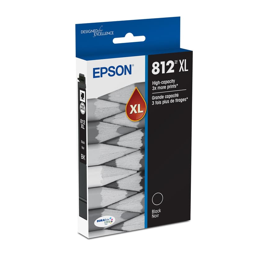 EPSON 812 DURABrite Ultra Ink High Capacity Black Cartridge (T812XL120-S) Works with WorkForce Pro WF-7310 ,7820, 7840, EC-C7000