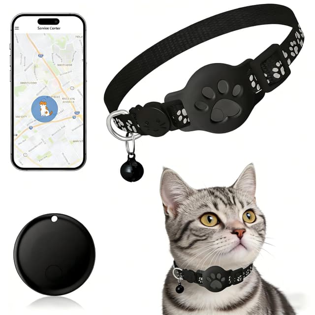 Pet Tracker,GPS Collar for Cats (iOS Only) Smart tag,Waterproof Compatible with Apple Find My,No Monthly Fee,Advanced Tracking Solution Smart Collar for Pet Safety Ideal Small Large Cats