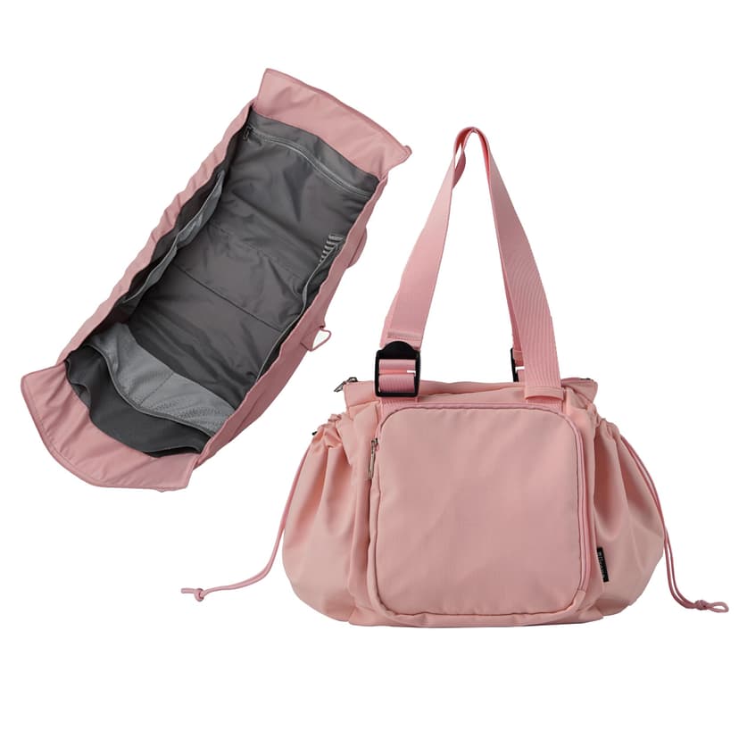 Diaper Bag Tote with 16 Compartments, Premium Nylon Taslon Fabric, Convertible Travel Bag with Trolley Sleeve, Hanging Car Seat Organizer, 3-in-1 Work Shoulder Bag for Teacher Nurse (Matte Pink)