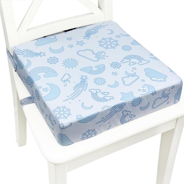 Toddler Booster Seat for Dining Table,Portable Kids Booster Seat - Adjustable, Non-Slip, Lightweight & Easy to Clean (Blue Moon)