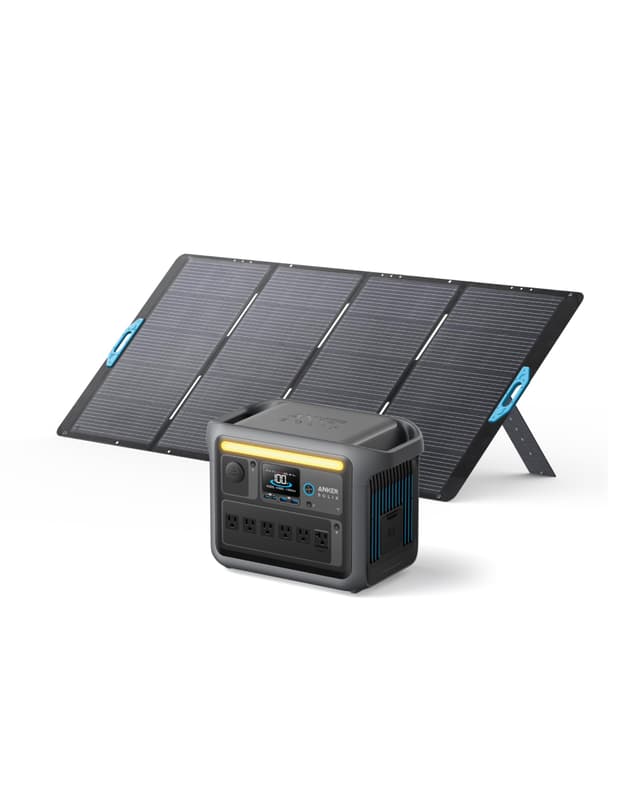 Anker SOLIX C1000 Portable Power Station with 400W Solar Panel, 1800W Solar Generator, 1056wh LFP (LiFePO4) Battery, 6 AC Outlets, Up to 2400W for Home, Power Outages, and Outdoor Camping