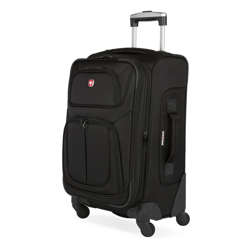 SwissGear Sion Softside Expandable Luggage – Carry-On Suitcase with 360 Degree Wheels & Retractable Handle – 21 Inch, Perfect for 1-3 Night Trips – Black