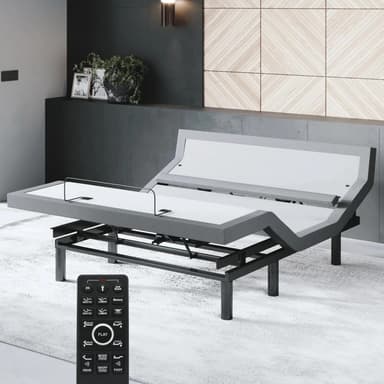 Sven & Son Bliss Adjustable Bed Base Frame Only, Head and Foot Lift, Lumbar Support, Head-Pillow-Tilt, Massage, Under-Bed Lights, USB, Memory Positions, Zero Gravity - Queen