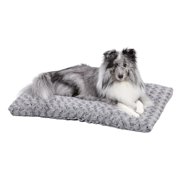 MidWest Homes for Pets Medium QuietTime Deluxe Gray Ombré Swirl Plush Pet Bed, Machine Washable, Non-Skid Bottom, Soft Crate Mat for 30-inch Crates