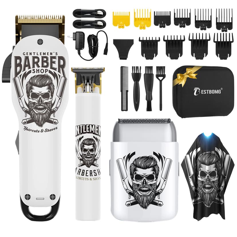 BESTBOMG® Hair Clippers for Men Professional, Beard Trimmer Kits & Sets, Electric Shavers, Hair Clippers & Trimmer Ceramic T-Blade, for Barber, for Gifts