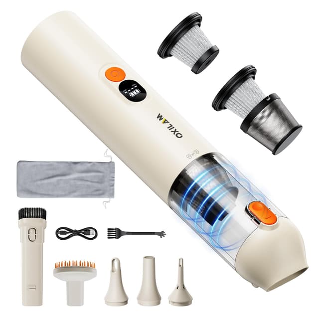 OXILAM Car Vacuum Handheld Vacuum Portable Cordless-14000PA High Power, Blow & Suction 2 in 1, Up to 30 Mins Runtime, Small Vacuum Cleaner for Home, Pet, Car, Office, Ideal Gifts for Men & Women