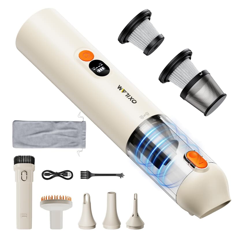 OXILAM Car Vacuum Handheld Vacuum Portable Cordless-14000PA High Power, Blow & Suction 2 in 1, Up to 30 Mins Runtime, Small Vacuum Cleaner for Home, Pet, Car, Office, Ideal Gifts for Men & Women