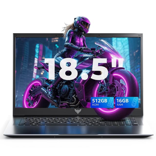 KAIGERR 18.5 inch Laptop, 2026 Laptop, 16GB RAM 512GB SSD, Ιntel N150 Processor(Up to 3.6GHz), 8000mAh Battery Laptop Computer, Full HD IPS Display, Win 11 Pro – for Business & Students, Multitasking