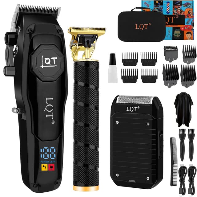 LQT Hair Clippers for Men,3 In1 Cordless Beard Trimmer Electric Shavers,T-Blade Barber Clippers and Trimmer Set,Electric Hair Cut Machines,Men’s Grooming Kit for Gifts,for Home, Barber