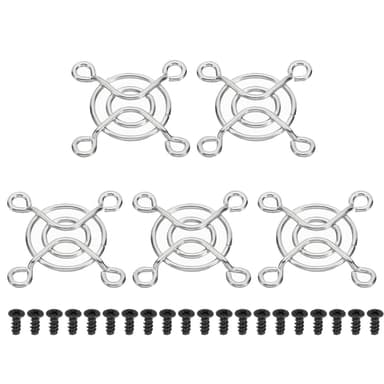 PATIKIL 30mm Fan Grill with Screws, 5 Pack Chrome Plated Iron Frame Ventilator Grill Protector Mesh Dustproof Case Cover for Computer PC, Silver Tone