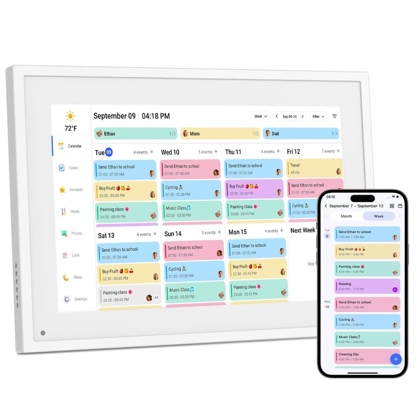 Canupdog Digital Calendar, 10.1inch Smart WiFi Digital Calendar&Chore Chart, Touch Screen HD Display for Family Schedules, Share Moments Instantly from Anywhere, Christmas Gifts for Women Mom