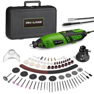 180W Rotary Tool Kit, 1.5-Amp PHALANX 6 Variable Speed with Flex Shaft, 8000-32000RPM Multi-Tool& 139pcs Accessories Kit, Power Multiuse Set Prefect for Crafting Projects and DIY Creationsโฆ
