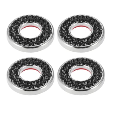 X AUTOHAUX 4pcs Black Bling Inner Car Door Lock Stickers Pull Rod Bolt Covers Door Lock Decoration Accessories for Mercedes Benz E C Class GLC 2015-2019