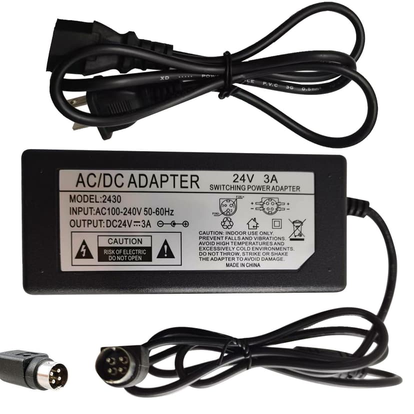 4-Pin 24V 3A AC/DC Adapter Compatible with Canon PA-14U PA-14E MG1-4558 5039 4892 imageFORMULA 300P DR-2020U DR-1210C DR-M260 DR-M160 DR-M140 ScanFront 330 400 CanoScan 9950F Scanner 2A Power
