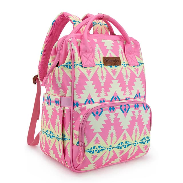 Montana West Wrangler Callie Diaper Bag Backpack with Stroller Straps Western Pattern Multifunction Baby Travel Bag WG2204-91102PK