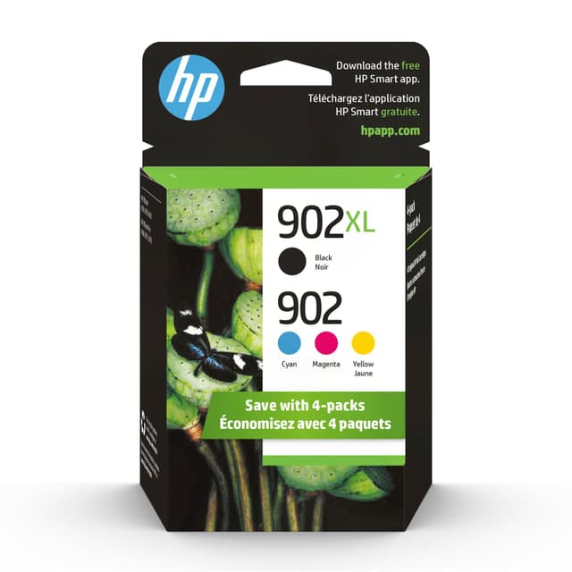 HP 902 Black, Cyan, Magenta, Yellow Ink Cartridge (Black XL + CMY)