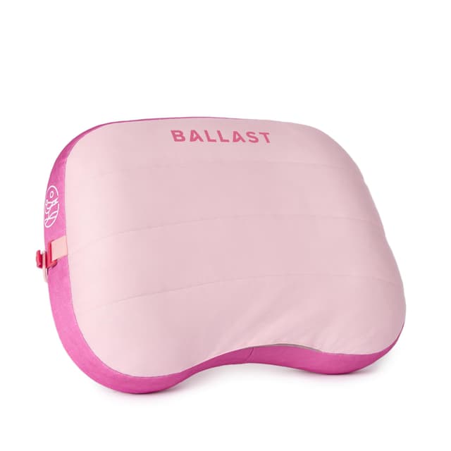 Ballast Beach Pillow – Comfy, Durable & Compact, Stays Put on Windy Beaches with Patented Sand Pouch, Inflatable Pillow for Beaches, Pools, Camping, Festivals and Travel (Flamingo Pink)