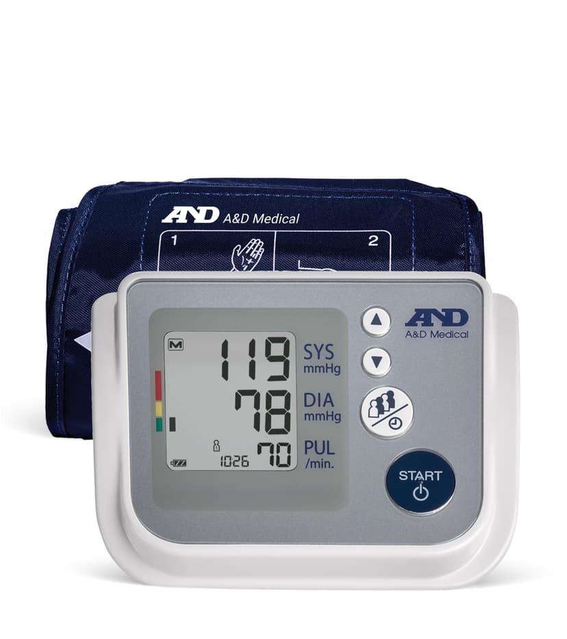 A&D Medical Blood Pressure Monitor for Home Use, UA-767F, Wide-Range Cuff (8.6-16.5"/22-42cm), 4 User, Easy to Use, Body Movement & Cuff Fit Detection Error, Batteries, Carrying Case