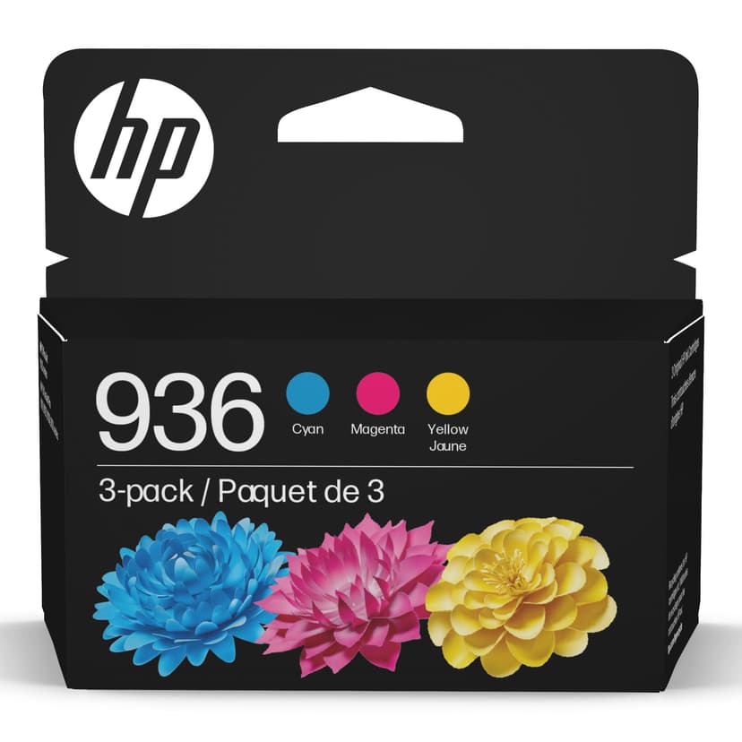 HP 936 Cyan, Magenta, Yellow Ink Cartridges (3-Pack) | Works with OfficeJet 9120, Pro 9110, 9120, 9130, Wide Format 9730 | Eligible for Instant Ink | 6C3Z3LN