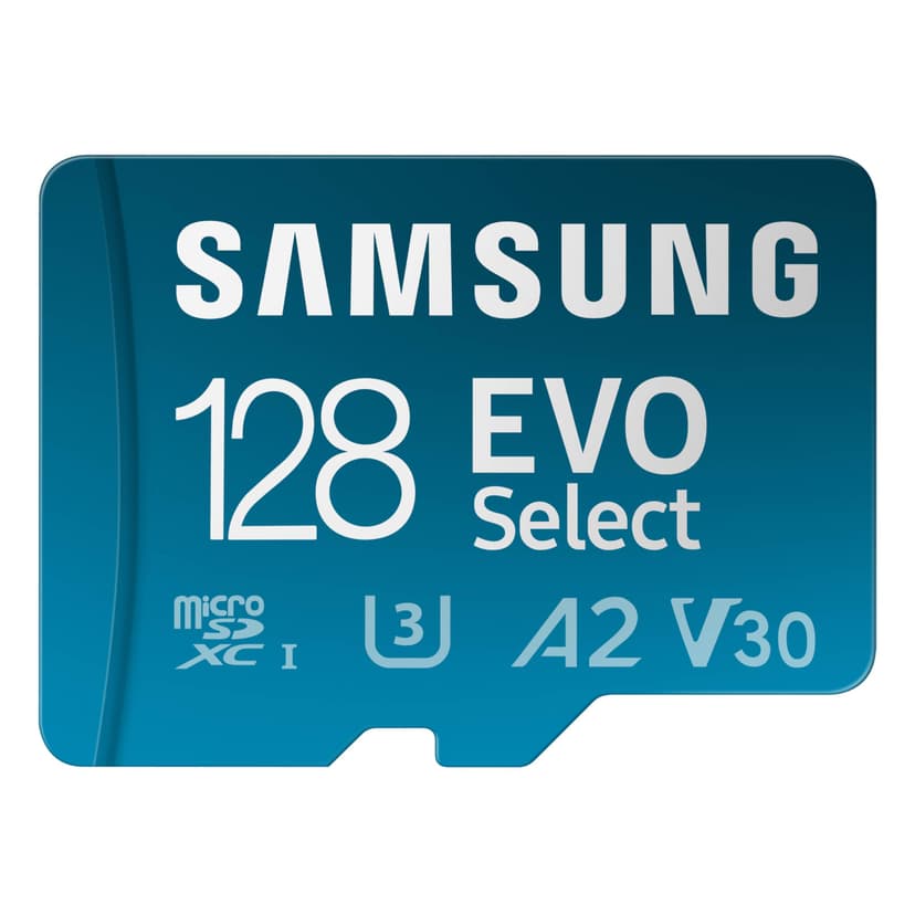 Samsung EVO Select microSD Memory Card + Adapter, 128GB microSDXC, Up-to 160 MB/s, 4K UHD, UHS-I, C10, U3, V30, A2, for Mobile Phone, Smartphones, Nintendo-Switch, and Tablets (MB-ME128SA/AM)