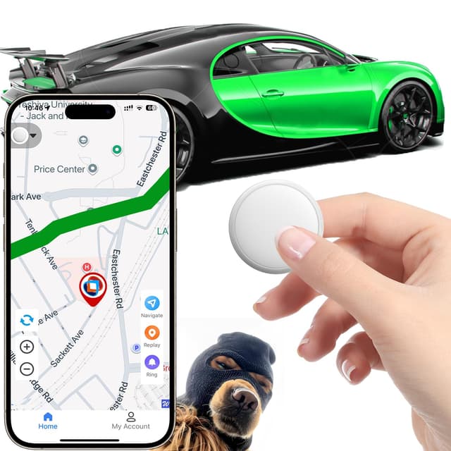 GPS Tracker for Vehicles and Cars,Magnetic GPS Tracker for Car,Real-Time Location Tracking Device,No Subscription,No Monthly Fee,Waterproof Tracker for Kids, Pets and Dogs(Android & iOS)