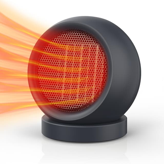 Coolfor Space Heater,PTC Ceramic Electric Desk Heater High Output Heater Fan for Home Bedroom Office Desk Indoor Use(Dark Grey)