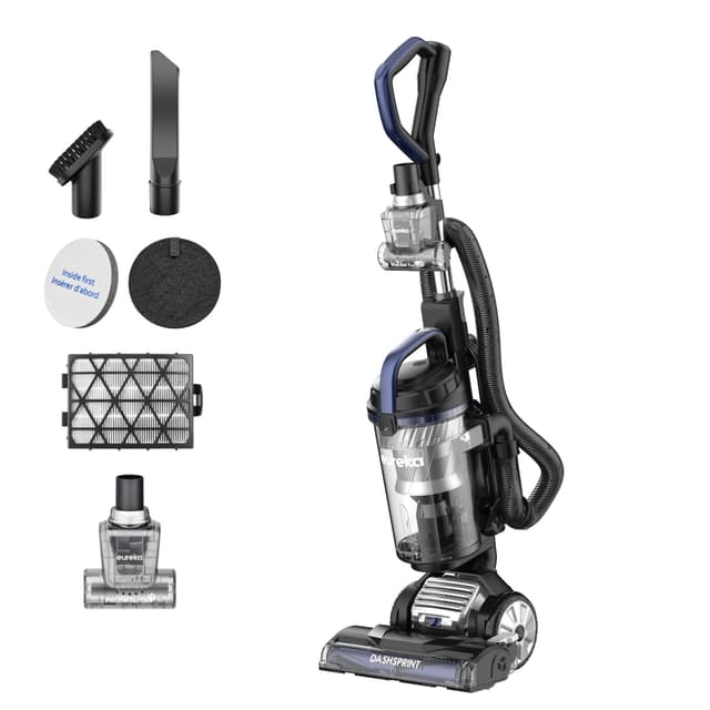 Eureka Upright Vacuum Cleaner for Carpet and Hard Floor,Powerful Vacuum with Dual Cyclone Suction,Swivel Steering,Anti-Tangle,Large Dust Cup,NEU612BL, Blue