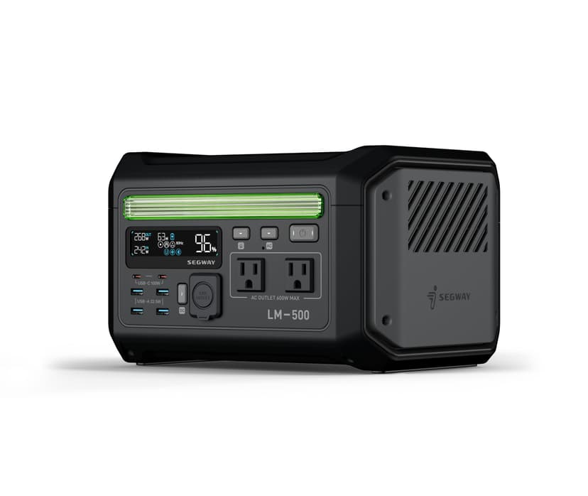 Segway Lumina 500 Portable Power Station with LiFePO4 Battery, 512Wh 9-Port PowerHouse, 600W AC Output Solar Outdoor Generator (Solar Panel Optional),100W USB-C PD Output
