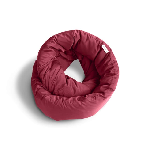 Huzi Infinity Pillow - Travel Neck Pillow - Versatile Soft 360 Support Scarf - Machine Washable - Home Travel Flight Road Trips (Burgundy)