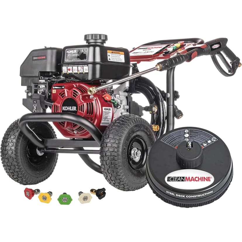 Simpson 3500 PSI Gas Pressure Washer and 15-Inch Surface Cleaner, 2.5 GPM Residential Power Washer, 25' Hose, Clean Machine, 49-State (CM61118-S)