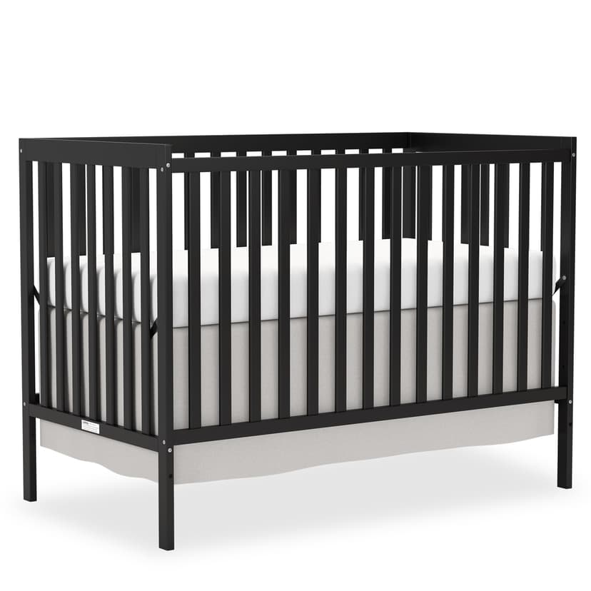 Goldzone Baby Crib 5-in-1 Convertible, Wooden Nursery Cribs Converts to Toddler Bed, Daybed and Full Size Bed, 3 Adjustable Base, Non-Toxic Finish