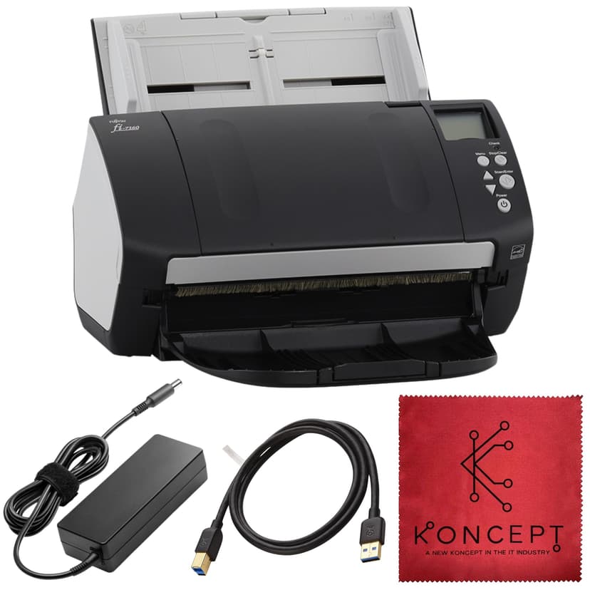 FI-7160 Fujitsu Document Scanner - Duplex - Scanners for Computers with 24V & USB 3.0 Cable, 8.5 X 14 in, 600 DPI, 60 PPM (Mono/Color), ADF, 4000 Scans Per Day (Renewed)