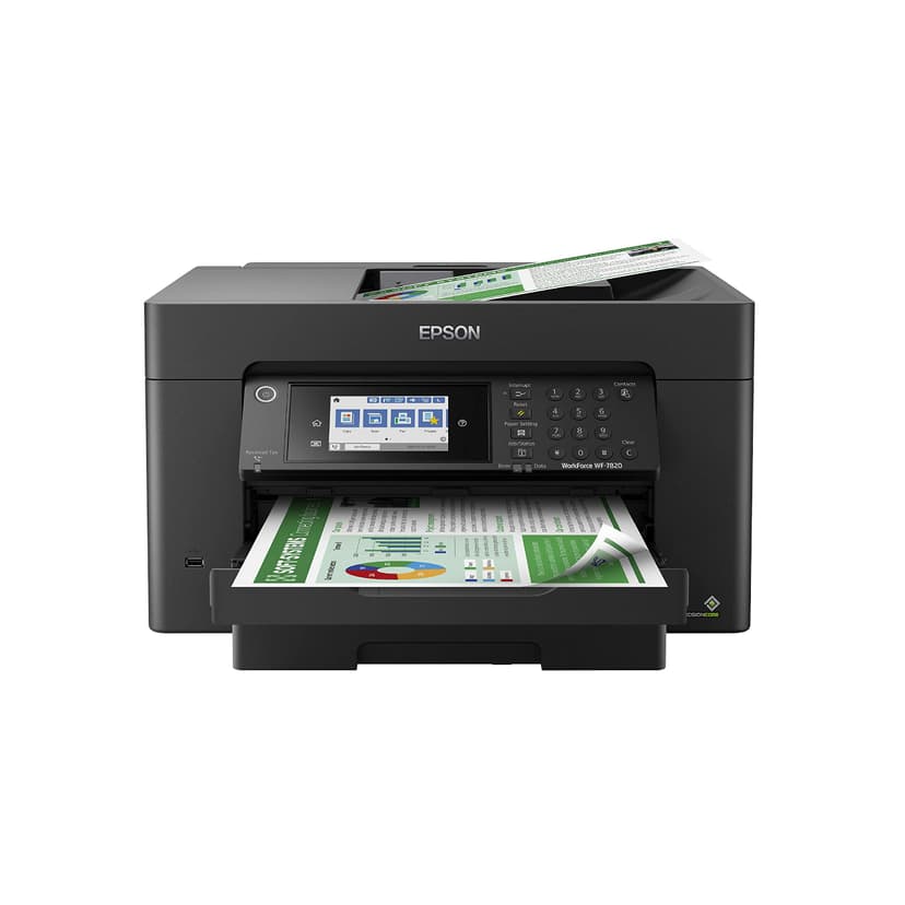 Epson Workforce Pro WF-7820 Wireless All-in-One Wide-Format Printer, Auto 2-Sided Print 13" x 19" Copy, Scan & Fax, 50-Page ADF, 250-sheet Paper Capacity, Works with Alexa - Black