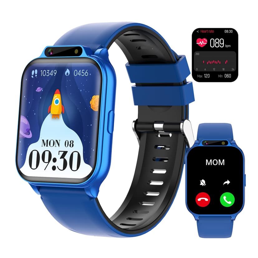 Kids Smart Watch with Fitness Tracker, Waterproof, Heart Rate/Sleep Monitor, Sport Mode, Camera, Video, Recorder, Music, DIY Wallpaper, Game, SOS Button, NO APP/Phone, Gifts for Boy Girl 4-13 Year Old