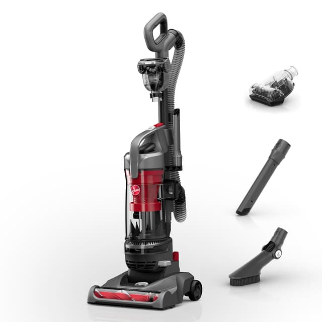 Hoover Rewind Pet Upright Bagless Vacuum Cleaner for Carpet and Hard Floors, Automatic Cord Rewind, Above Floor Cleaning Corded Vacuum Cleaners for Home Use, Gray