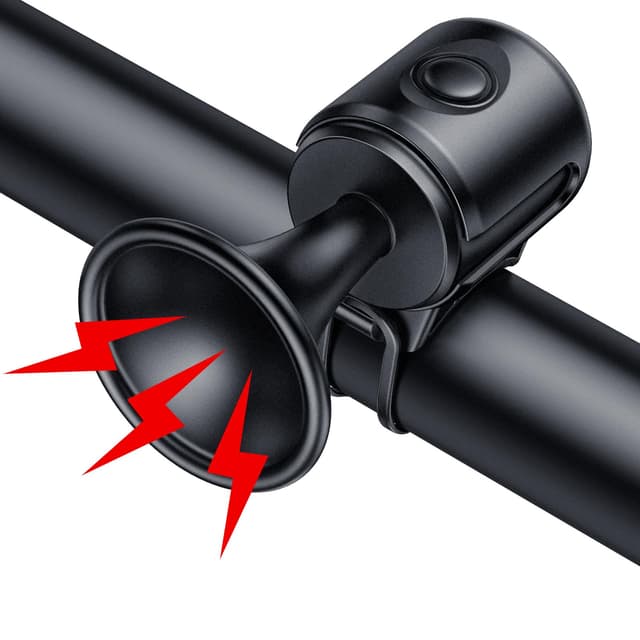 Powvine Electric Bike Horn 130db Loud Bicycle Horn,Bicycle Horns for 22.2-32mm Handlebars Bike Horn for Adults with 3V Battery,Easy Installation Bike Bells for Adults Kids Mountain Bike/Scooter/Ebike