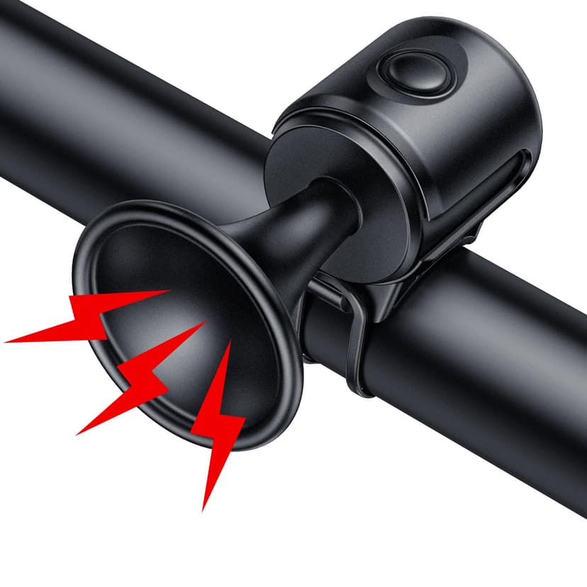 Powvine Electric Bike Horn 130db Loud Bicycle Horn,Bicycle Horns for 22.2-32mm Handlebars Bike Horn for Adults with 3V Battery,Easy Installation Bike Bells for Adults Kids Mountain Bike/Scooter/Ebike