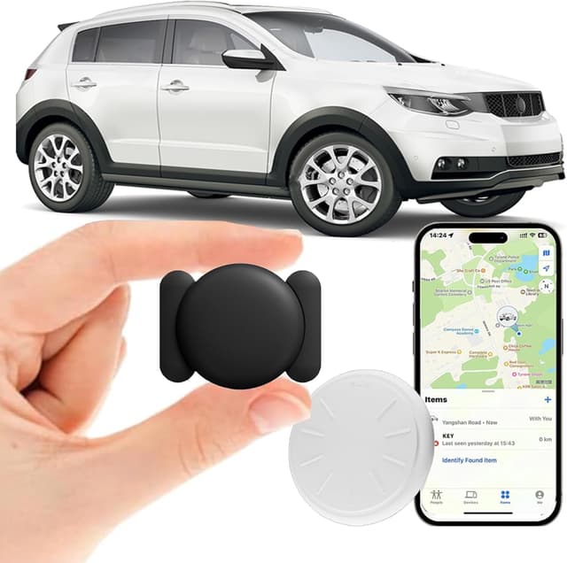 ZITTZ Hidden GPS Tracking Devices,Real Time GPS Tracker for Vehicles Work with Apple Find My(iOS Only),Car GPS Tracker with Magnetic Case,No Monthly Fee,No SIM Card Required (Black,1PCS)