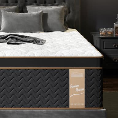 Firm King Mattress 14 Inch, Cooling Hybrid Bed in a Box, 7-Zones Individual Pocket Spring, Motion Isolation, Targeted Hip/Shoulder/Lumbar Support, Fiberglass-Free, 365-Night Trial, CertiPUR-US
