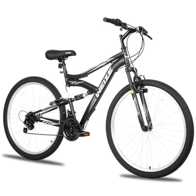WEIZE Mountain Bike, 27.5 inch Outdoor Cycling Bike, 18-Speed/High-Carbon Steel/Dual Full Suspension, Adjustable Ergonomic Seat for Men Women Adult, MTB Bicycle with Suspension Fork, Matte Black