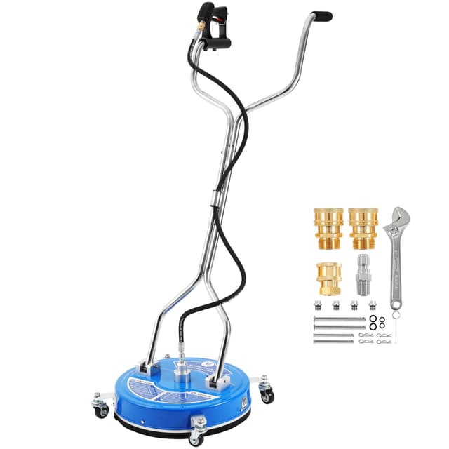 RIDGE WASHER 18’’ Pressure Washer Surface Cleaner, Surface Cleaner with Dual Handle, 4500 PSI Power Washer Surface Cleaners with Wheels for Cleaning Driveways, Sidewalks, Patios
