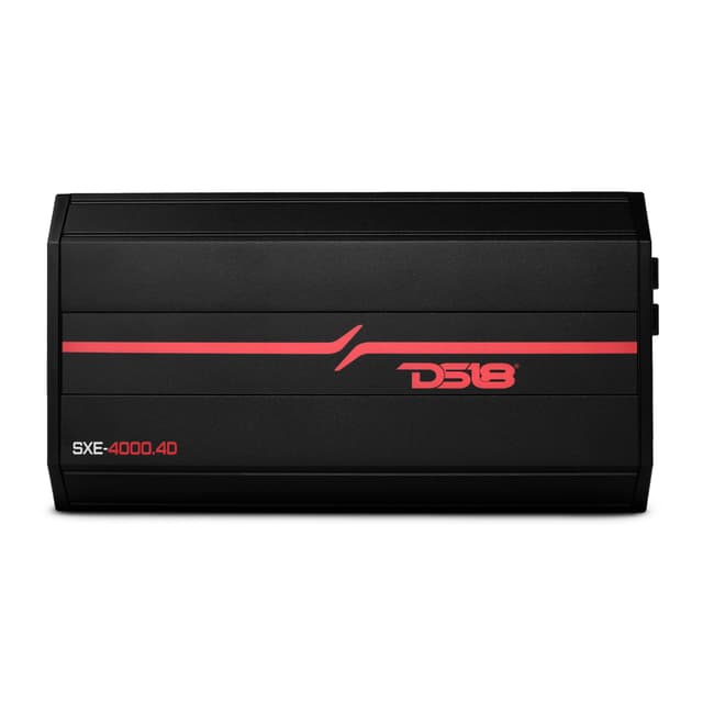 DS18 SXE-4000.4D/BK Car Amplifier Stereo Full-Range Class D 4-Channel 275x4 RMS @4 OHM 4000 Watts - Powerful and Compact Amp for Speakers in Car Audio System