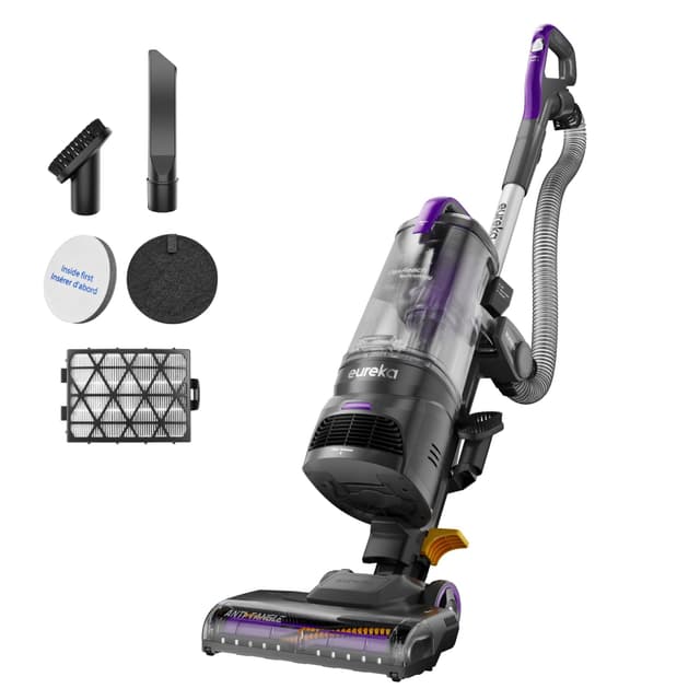 Eureka FlexReach Powerful Upright Vacuum Cleaner for Carpet and Hard Floor, Lift-Up Vacuum with Large Dust Cup, Anti-Tangle, NEU651PL, Purple