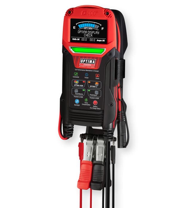 Optima Batteries Digital 400+ 12 Volt Battery Maintainer and Charger for AGM, Lithium, Automotive, Marine and Powersport Batteries